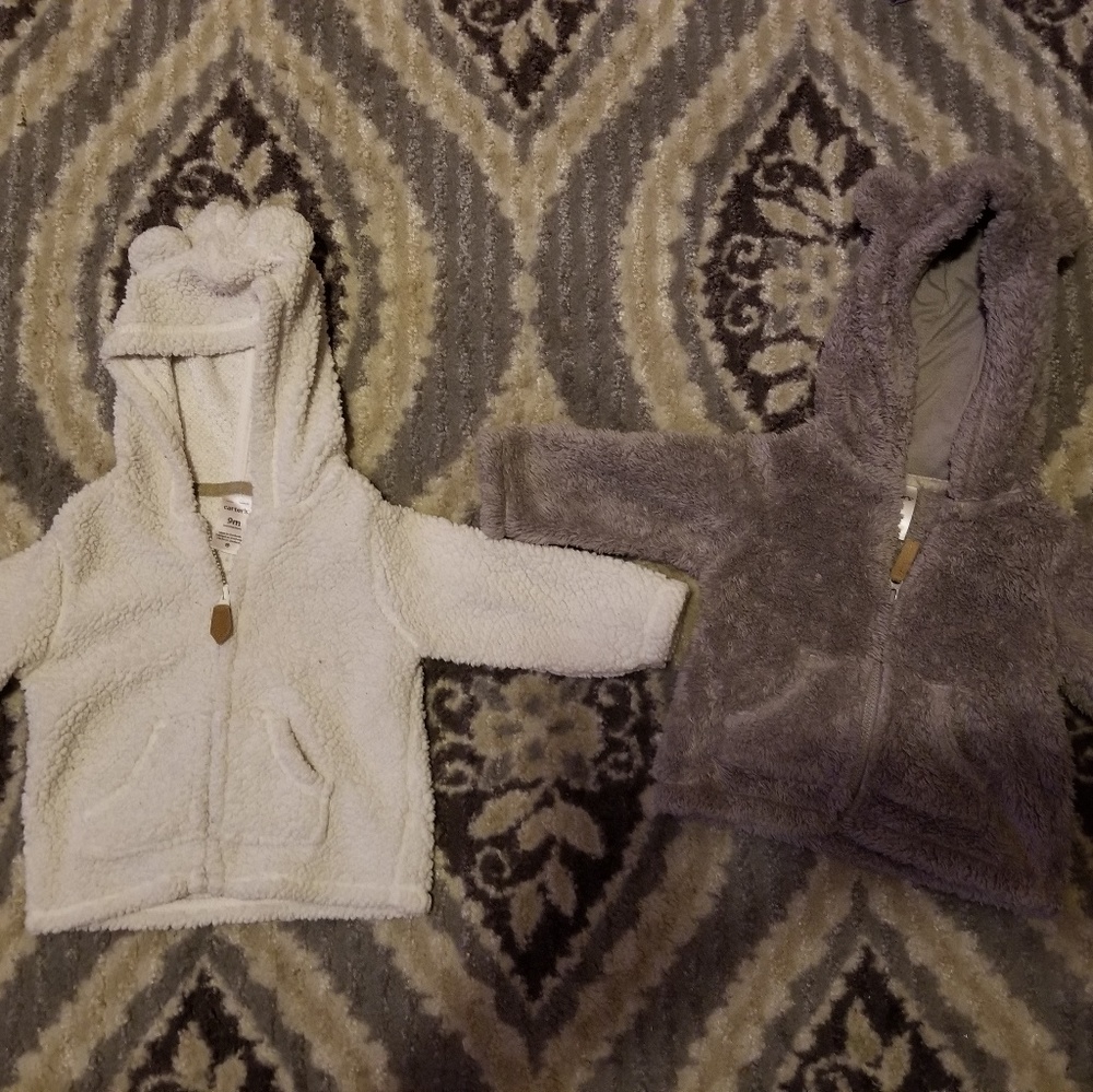 Two Soft Carter's Jackets 6 and 9 months